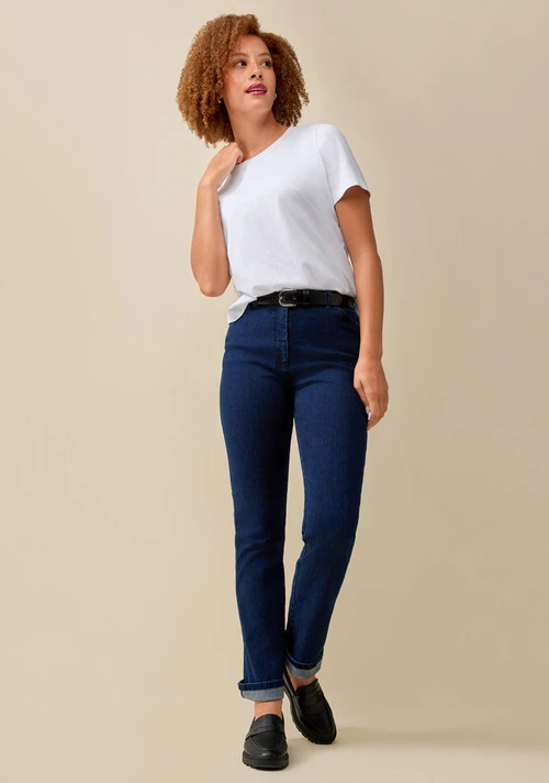 Classic Blue Straight-Leg High-Rise Women's Jeans - Women's high-rise jeans